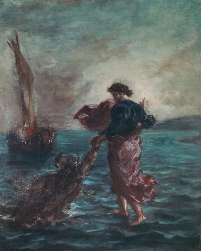 Cristo che cammina sull’acqua e tende la mano per salvare San Pietro – Eugène Delacroix Eugène Delacroix 70x85