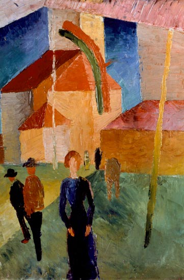 Una chiesa decorata con bandiere – August Macke August Macke 70x105