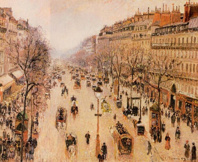 Boulevard Montmartre Mattina, tempo grigio – Camille Pissarro Camille Pissarro 85x75