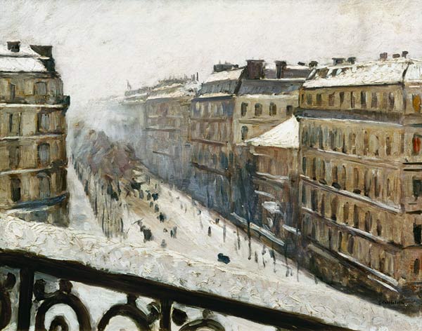 Boulevard Haussmann sotto la neve – Caillebotte Gustave Caillebotte 85x75