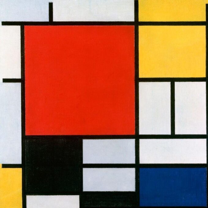 Composizione II in rosso, blu e giallo – Mondrian Piet Mondrian 70x70