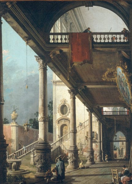 Capriccio Una colonnata che si apre sulla corte di un palazzo 1765 – Giovanni Antonio Canal Giovanni Antonio Canal 70x105