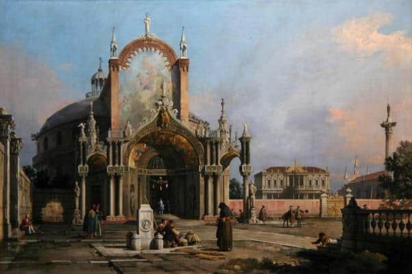 Capriccio di una chiesa, verso il 1750 (olio su tela) – Giovanni Antonio Canal Giovanni Antonio Canal 105x70