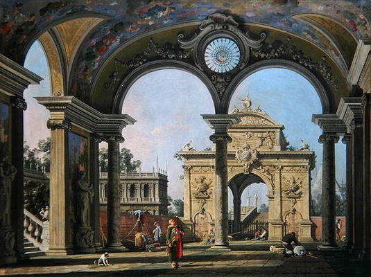 Capriccio di un arco di trionfo visto attraverso una volta ornata, verso il 1750 – Giovanni Antonio Canal Giovanni Antonio Canal 85x75