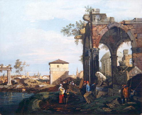 Capriccio con rovine e Porta Portello a Padova, verso il 1760 – Giovanni Antonio Canal Giovanni Antonio Canal 85x75