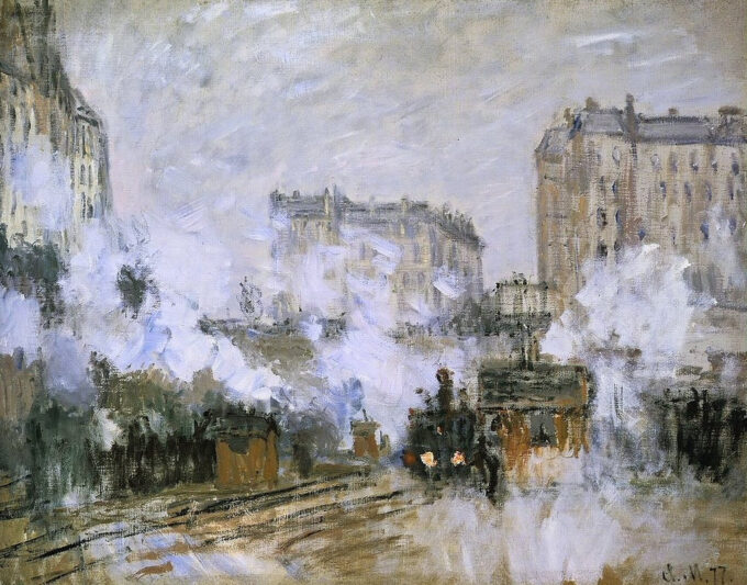 Esterno della stazione di Saint-Lazare, arrivo di un treno – Claude Monet "Gare Saint-Lazare" di Claude Monet 85x75