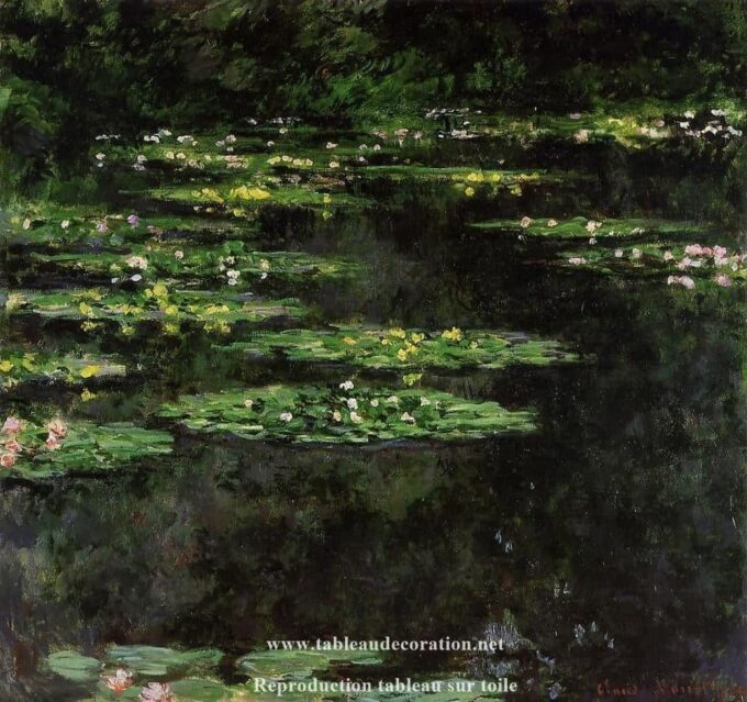 Ninfee nere – Monet quadro "Les Nymphéas" di Claude Monet 70x70