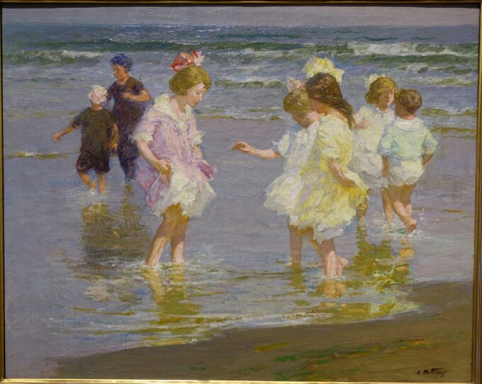 Bambini che giocano nell’acqua – Edward Henry Potthast Edward Henry Potthast 85x75