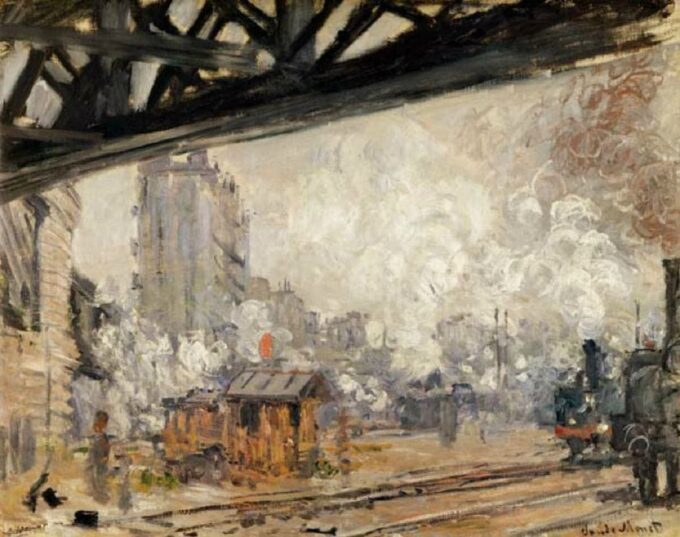 La Gare Saint-Lazare, vista esterna di Claude Monet "Gare Saint-Lazare" di Claude Monet 85x75