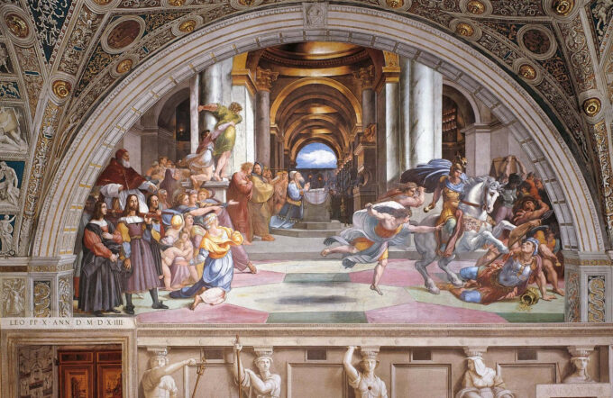 Héliodore cacciato dal tempio – Raphaël (pittore) Raffaello Sanzio 105x70