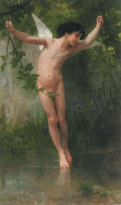 Cupido vola sopra l’acqua – William Bouguereau William Bouguereau 70x120