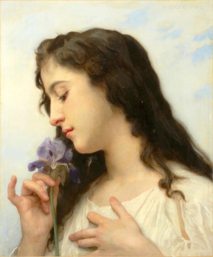 Donna con Iris – William Bouguereau William Bouguereau 70x85