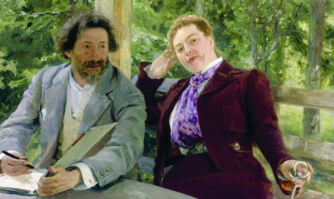 Autoritratto con Natalia Borisovna Nordman-Severova – Ilya Repin Il'ja Efimovič Repin 120x70