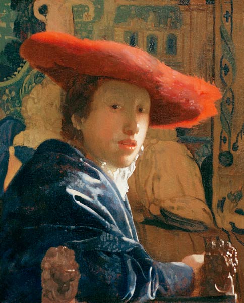 La ragazza con il cappello rosso – Johannes Vermeer Jan Vermeer 70x85