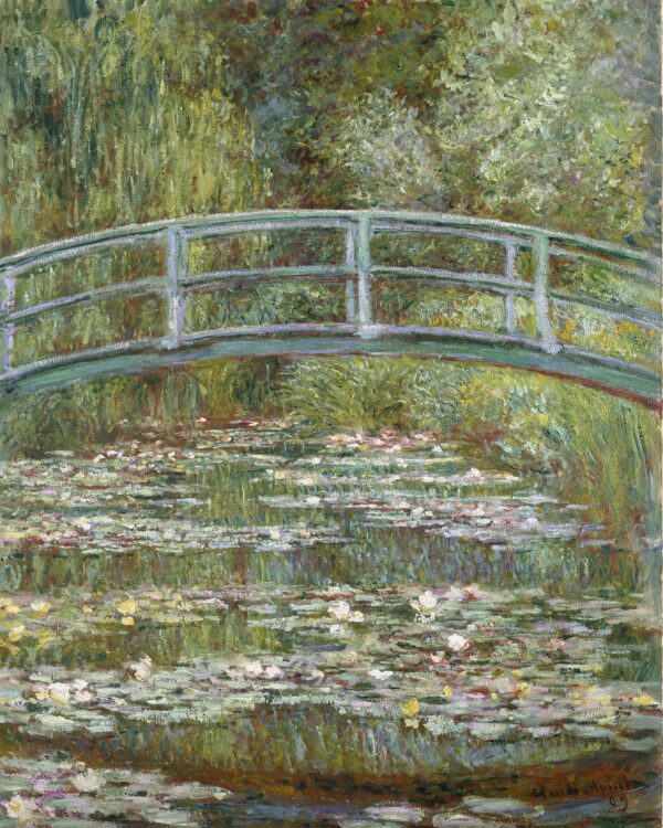 Ponte sopra un laghetto di ninfee – Claude Monet "Les Nymphéas" di Claude Monet 70x85