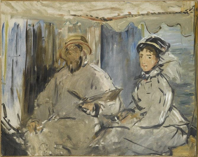 Il pittore Monet nel suo atelier – Edouard Manet Édouard Manet 85x75