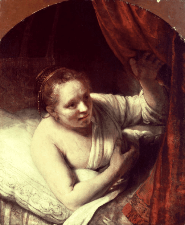 Rembrandt, Giovane donna a letto – Rembrandt van Rijn Rembrandt van Rijn 70x85