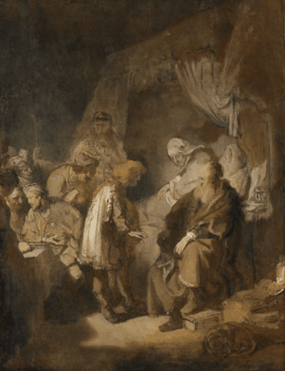 Giuseppe racconta i suoi sogni ai suoi genitori e ai suoi fratelli – Rembrandt van Rijn Rembrandt van Rijn 70x85