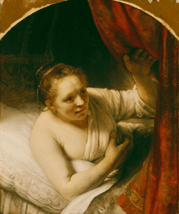 Sarah attende Tobias nella notte di nozze – Rembrandt van Rijn Rembrandt van Rijn 70x85