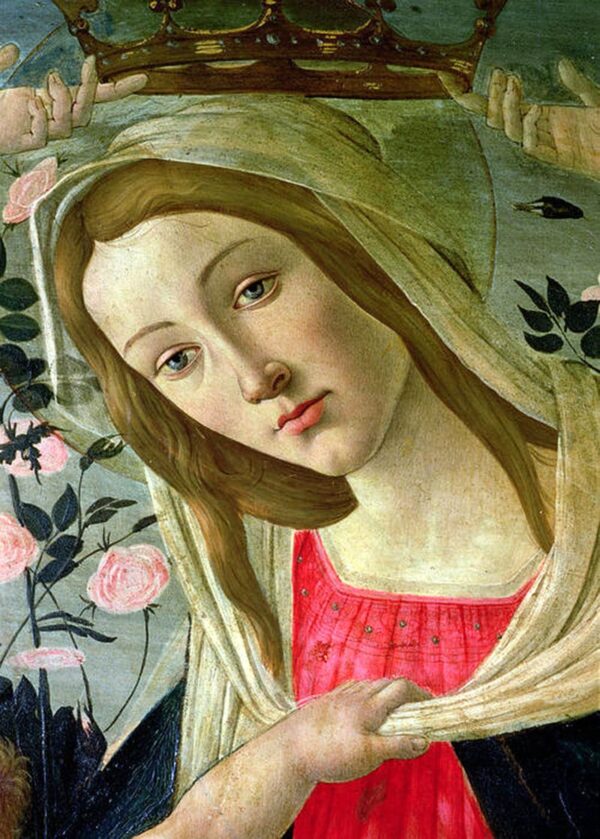 Vierge e bambino coronati d’angeli, dettaglio della Vergine – Sandro Botticelli Sandro Botticelli 70x105