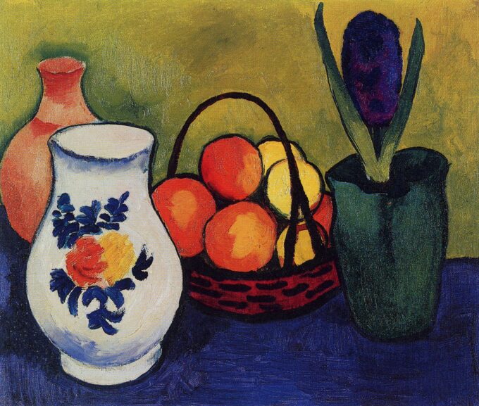 Cesta bianca con fiori e frutti – August Macke August Macke 85x75