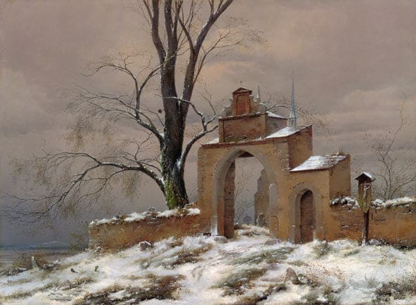 Barriera del cimitero da sola in inverno – Caspar David Friedrich Caspar David Friedrich 105x70