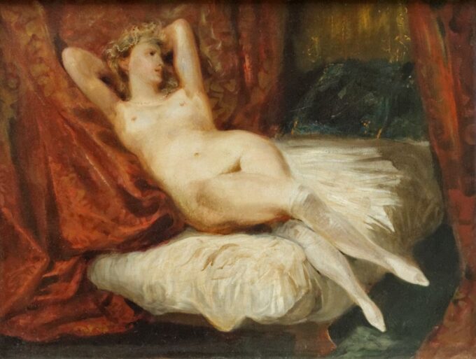 Donna con calze bianche – Eugène Delacroix Eugène Delacroix 85x75