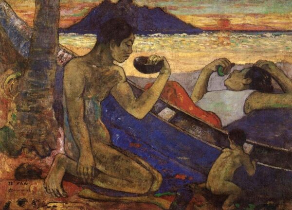 Una piroga (Famiglia tahitiana) – Paul Gauguin Paul Gauguin 105x70