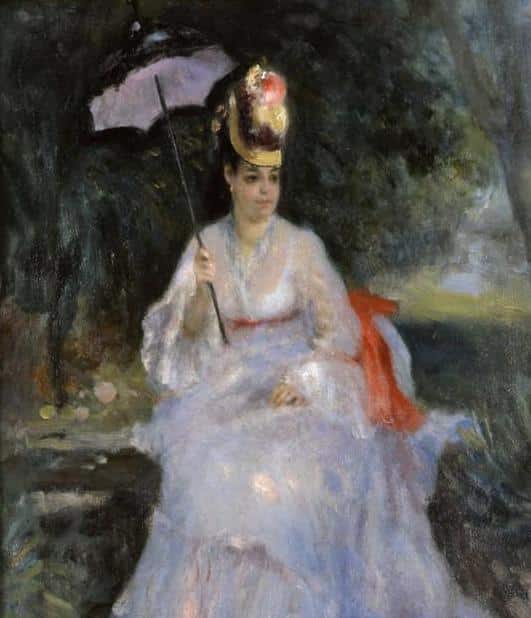 Donna con un parasole seduta in un giardino – Pierre-Auguste Renoir Pierre-Auguste Renoir 70x85