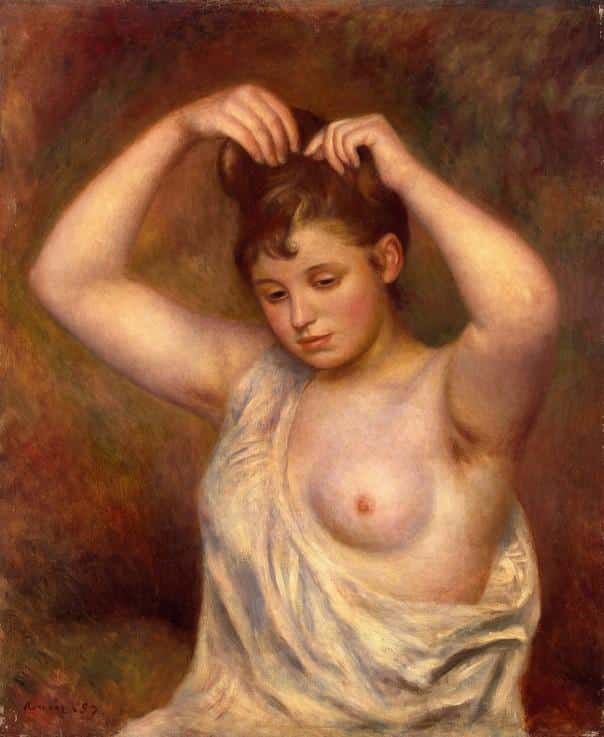 Donna che sistema i suoi capelli – Pierre-Auguste Renoir Pierre-Auguste Renoir 70x85