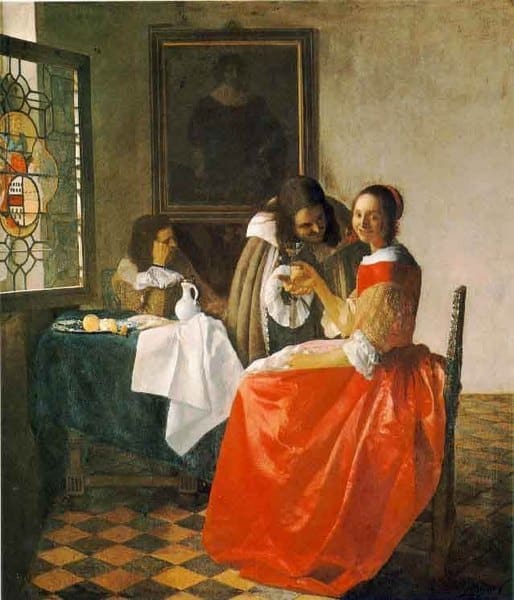 La giovane ragazza con il bicchiere di vino – Johannes Vermeer Jan Vermeer 70x85