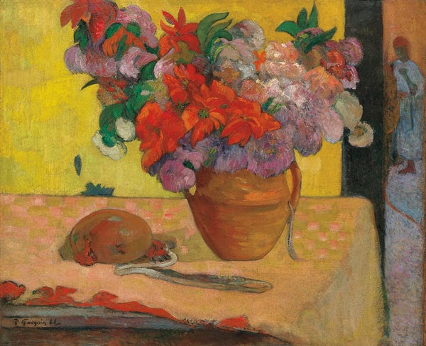 Fiori in un vaso e una bottiglia d’acqua – Paul Gauguin Paul Gauguin 85x75