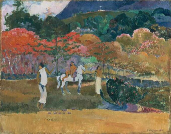 Le donne e un cavallo bianco – Paul Gauguin Paul Gauguin 85x75