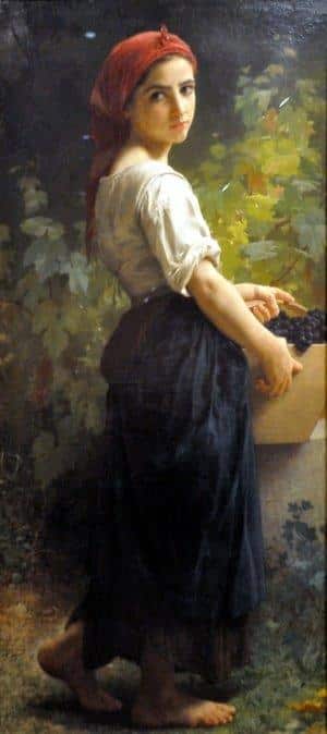 Ragazza con uva di William Bouguereau William Bouguereau 70x160