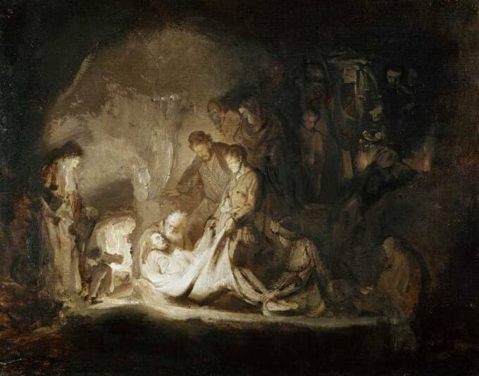 Mise al tombeo di Cristo – Rembrandt van Rijn Rembrandt van Rijn 85x75