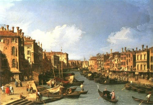 Canale Grande: vista da sud-ovest dal ponte di Rialto sul Palazzo FosAri – Canale Giovanni Antonio Giovanni Antonio Canal 105x70