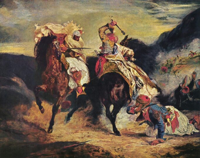 Lotta del Giaur con il Pascià – Eugène Delacroix Eugène Delacroix 85x75