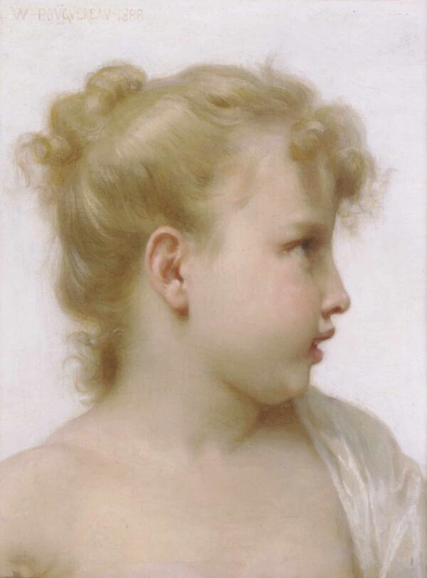 Testa di una bambina – William Bouguereau William Bouguereau 70x105