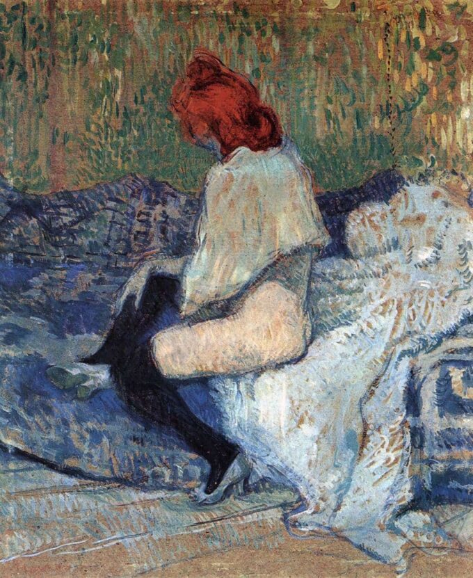 Donna dai capelli rossi su un divano – Toulouse Lautrec Henri de Toulouse-Lautrec 70x85