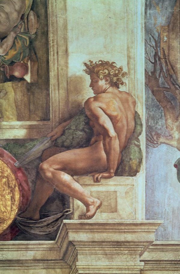 Ignudi del soffitto della Cappella Sistina – Michelangelo Michelangelo Buonarroti 70x105