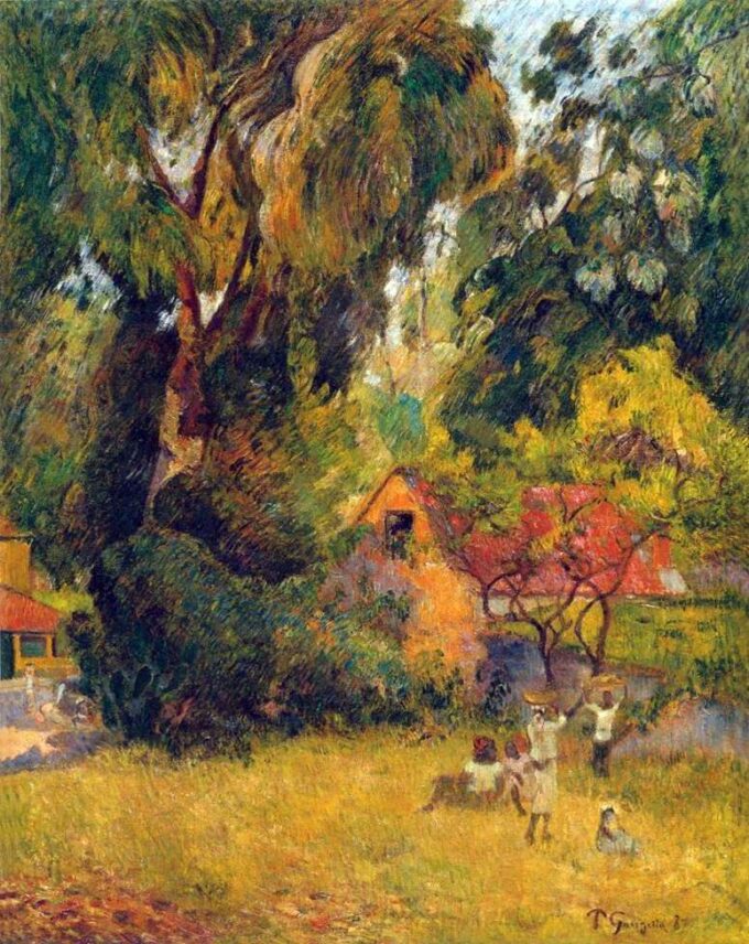 Capanne sotto gli alberi – Paul Gauguin Paul Gauguin 70x85