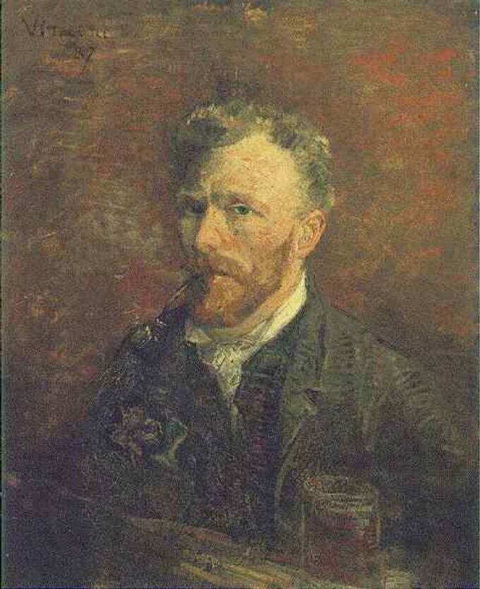 Autoritratto con pipa e bicchiere – Van Gogh Gli autoritratti di Vincent van Gogh 70x85