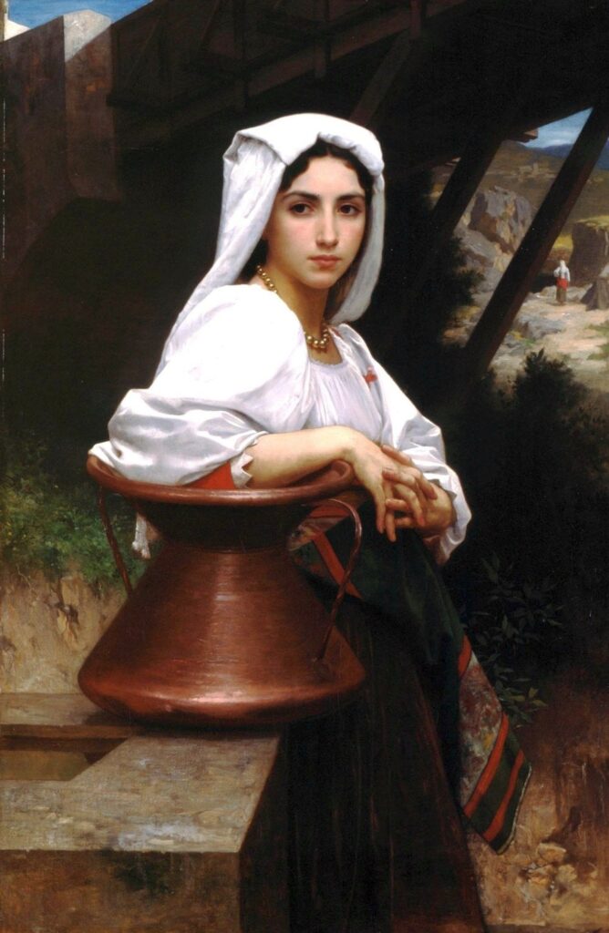 Ragazza italiana che disegna acqua – William Bouguereau William Bouguereau 70x105