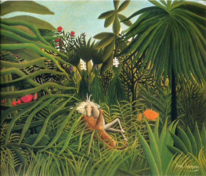 Jaguar che attacca un cavallo – Henri Rousseau Henri Rousseau 85x75