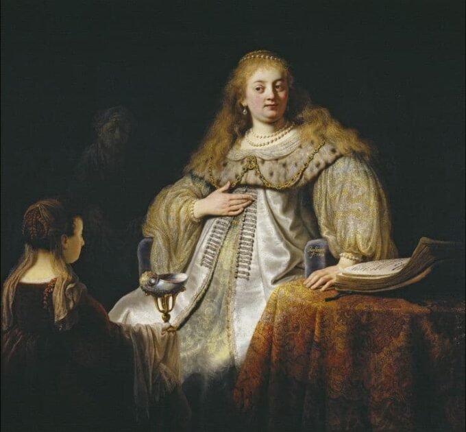 Giuditta al banchetto di Oloferne – Rembrandt van Rijn Rembrandt van Rijn 70x70