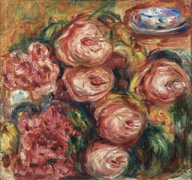 Composizione con rose e una tazza di tè – Pierre-Auguste Renoir Pierre-Auguste Renoir 70x70