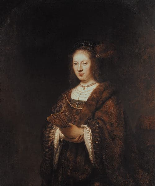 Dama con un ventaglio – Rembrandt van Rijn Rembrandt van Rijn 70x85