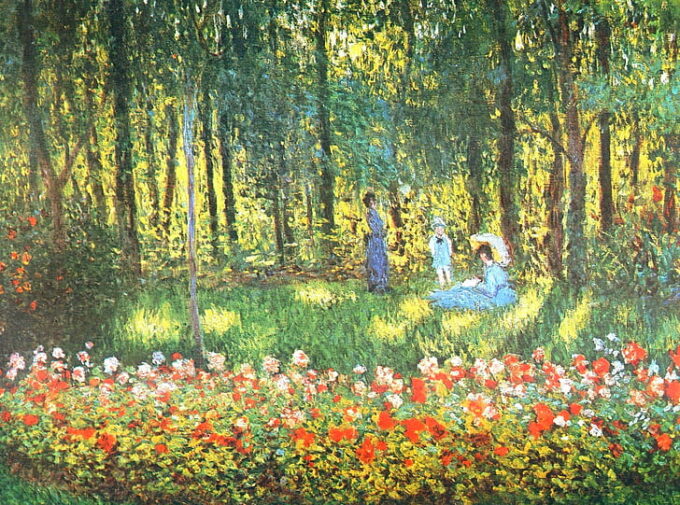 La famiglia dell’artista nel giardino – Claude Monet Claude Monet 85x75