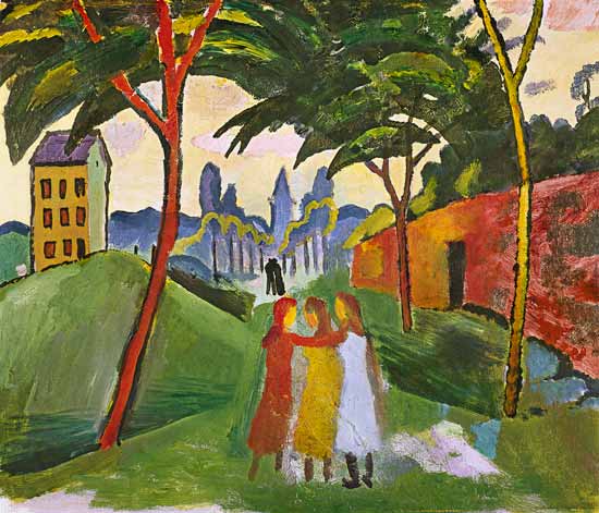 Paesaggio con tre ragazze – August Macke August Macke 85x75