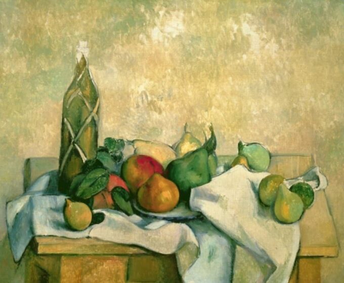 Natura morta con una bottiglia di liquore – Paul Cézanne Paul Cézanne 85x75